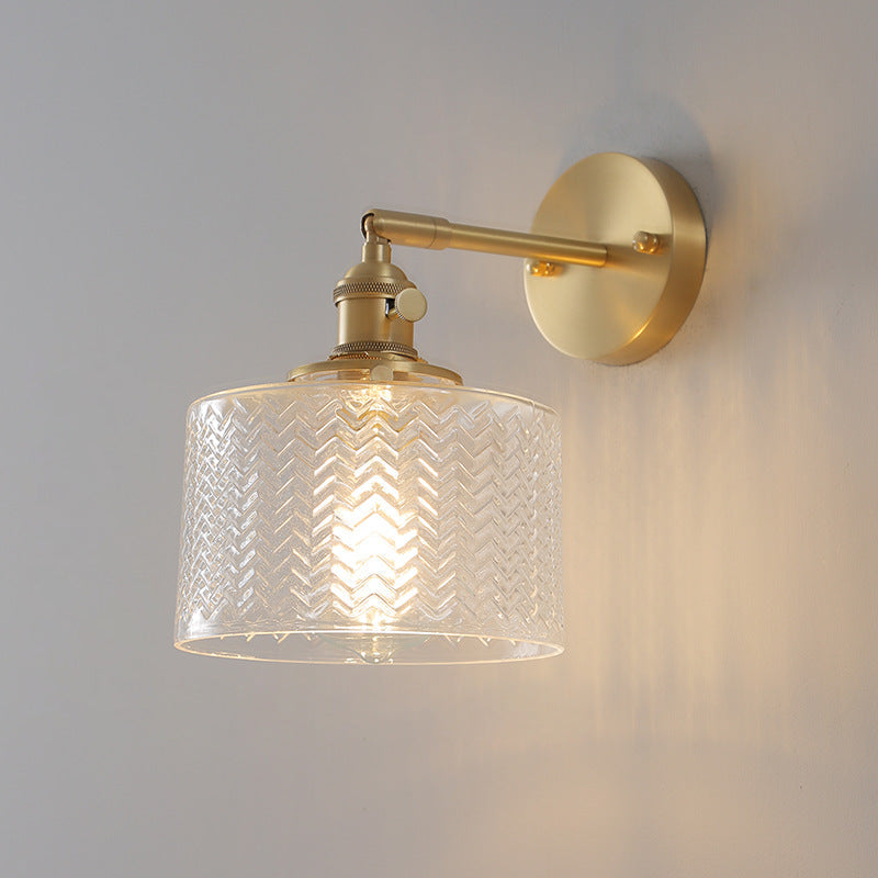 Contemporary Cylindrical Glass Wall Lamp