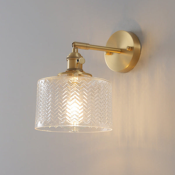 Contemporary Cylindrical Glass Wall Lamp