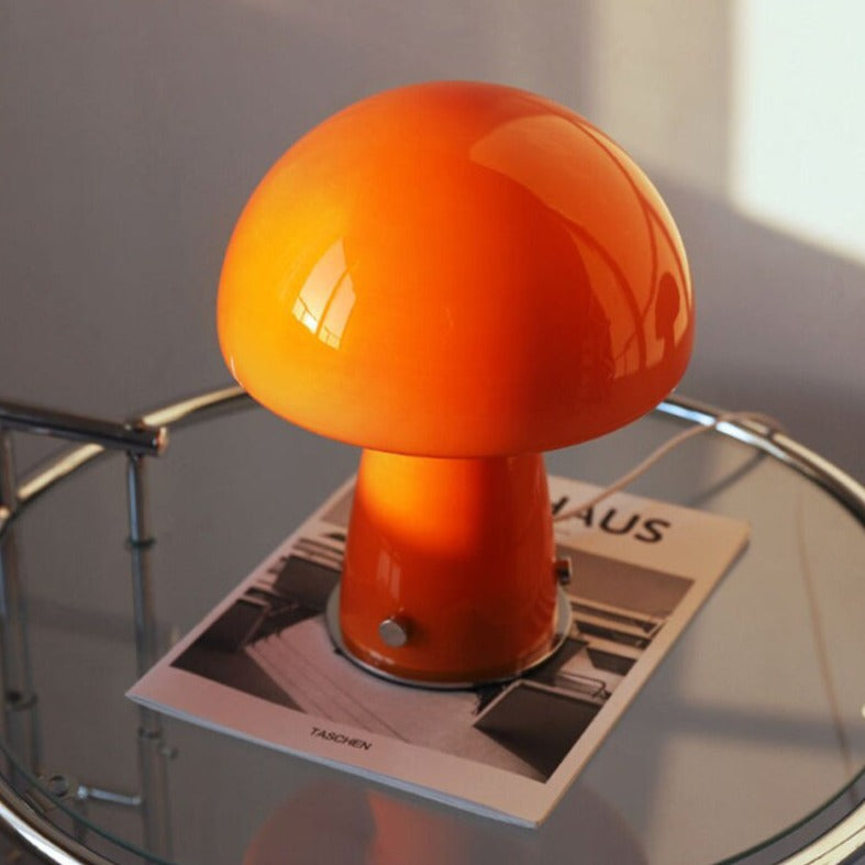 Danish Orange Glass Table Lamp