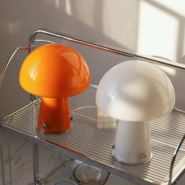 Danish Orange Glass Table Lamp