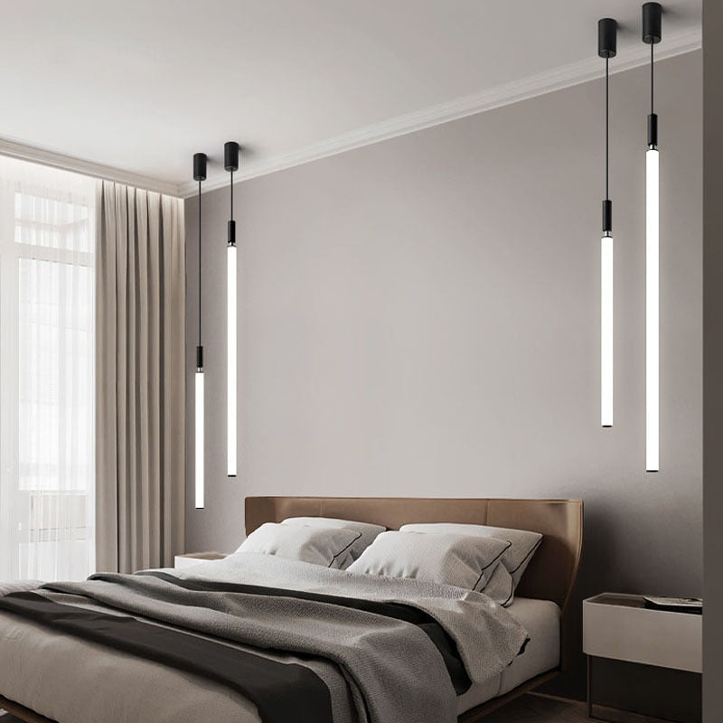 Sleek Modern Long Tube Pendant Light