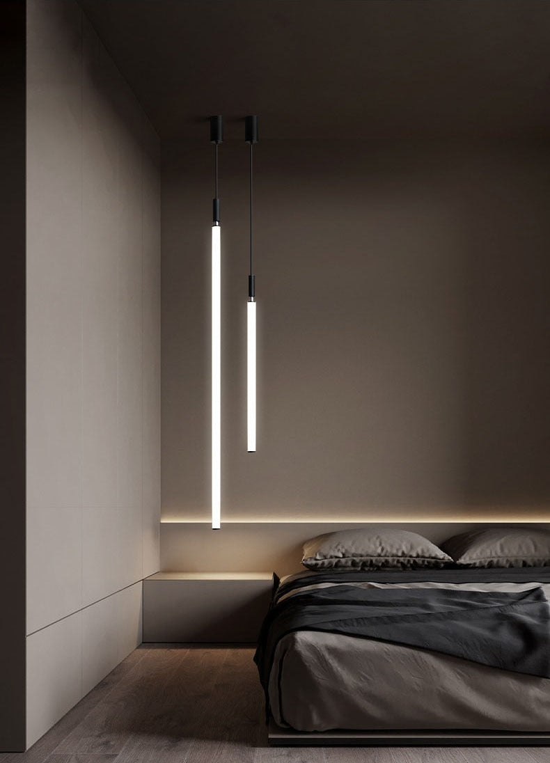 Sleek Modern Long Tube Pendant Light