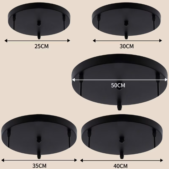 Ceiling Canopy Base for Pendant Light Multi Size DIY Black/White/Gold Plate 3/4/5