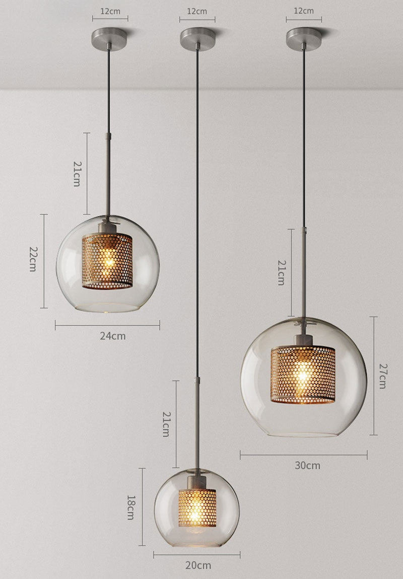 Modern Loft Glass Ball Pendant Light