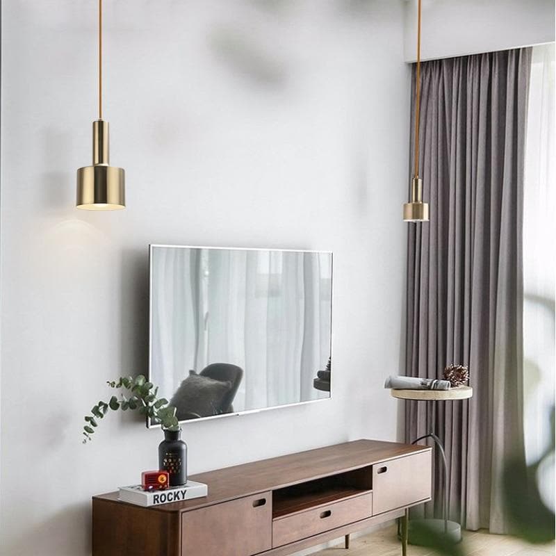 Gleaming Modern Gold Pendant Light