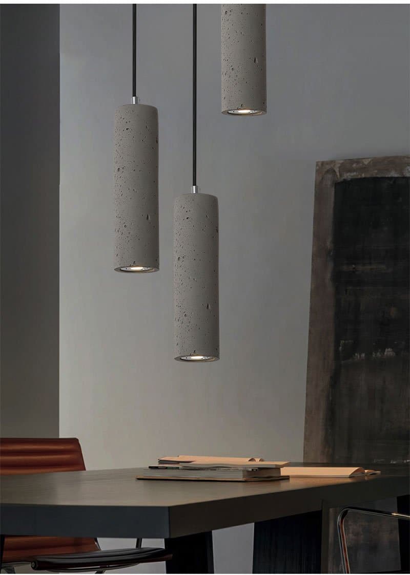 Sleek Concrete Tube Pendant Lamp