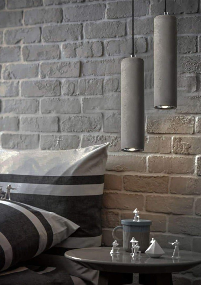 Sleek Concrete Tube Pendant Lamp