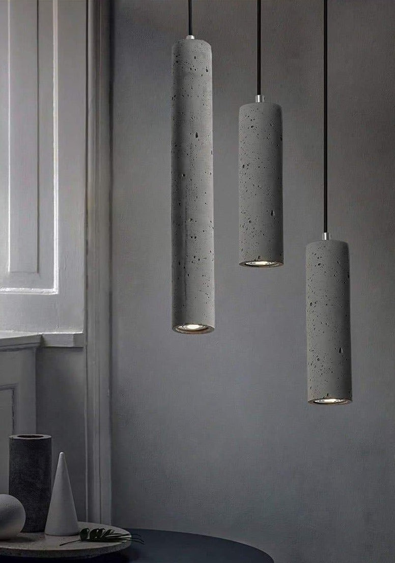 Sleek Concrete Tube Pendant Lamp