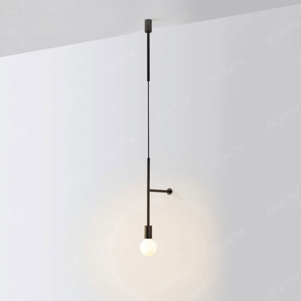 Metal Rod Glass Bulb Wall Light