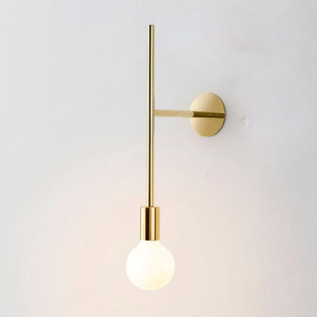 Metal Rod Glass Bulb Wall Light