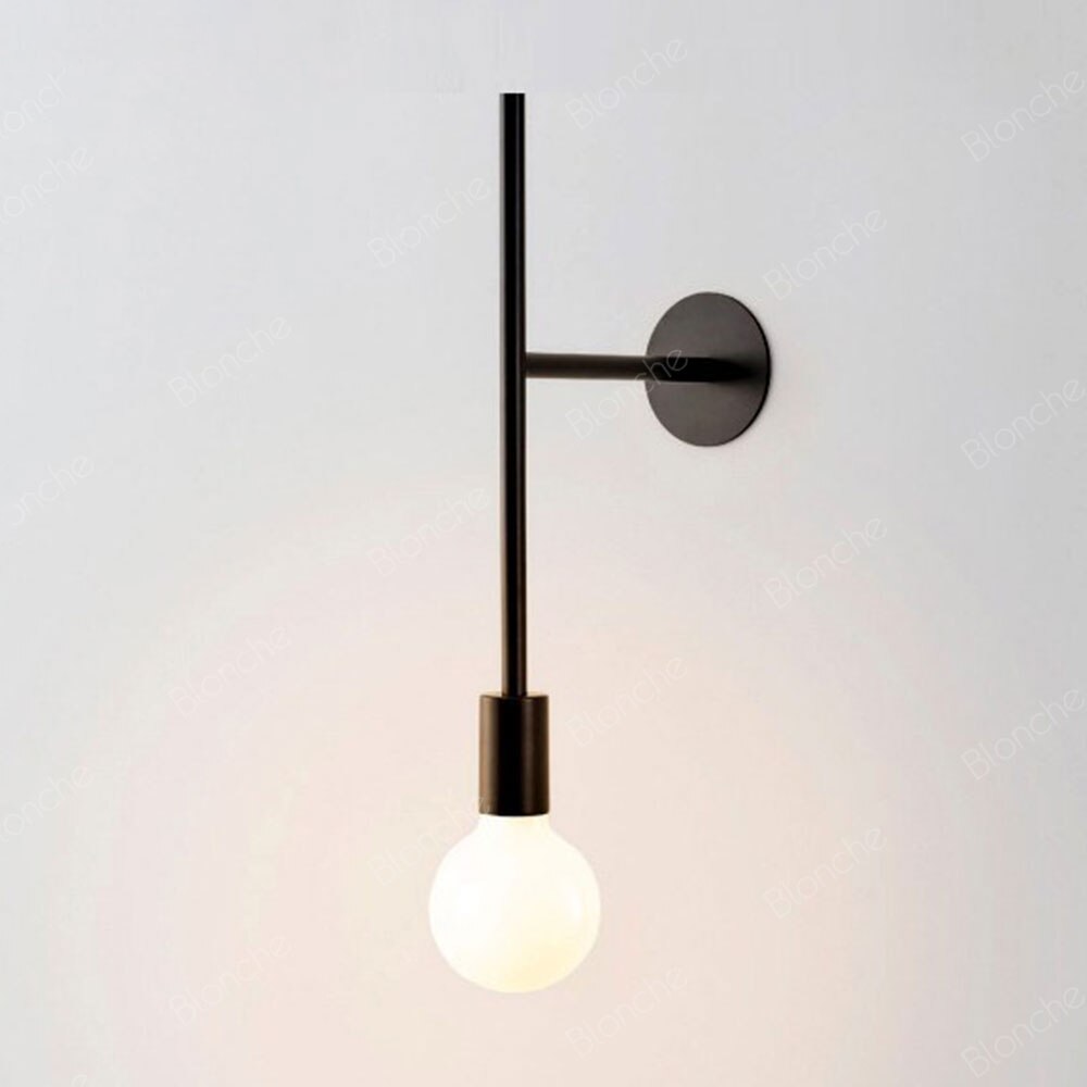 Metal Rod Glass Bulb Wall Light