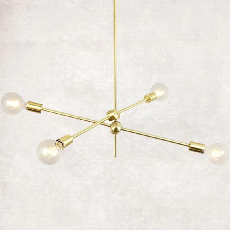 Contemporary Gold Rod Chandelier Lighting