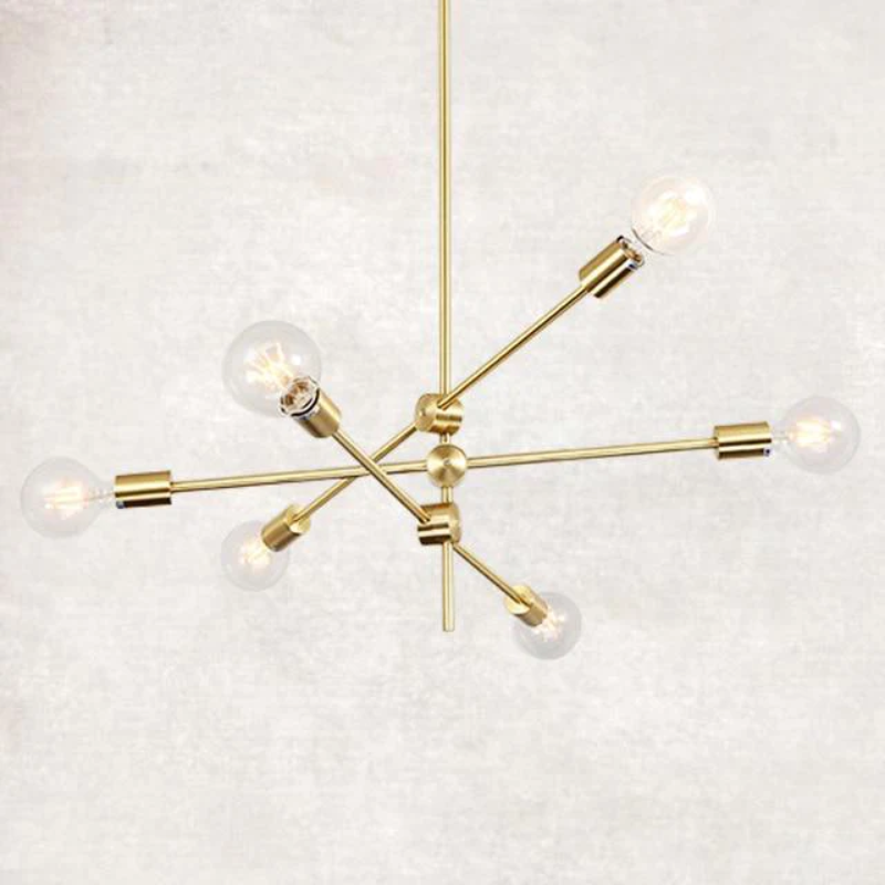 Contemporary Gold Rod Chandelier Lighting