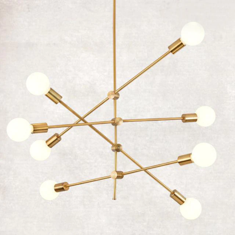 Contemporary Gold Rod Chandelier Lighting