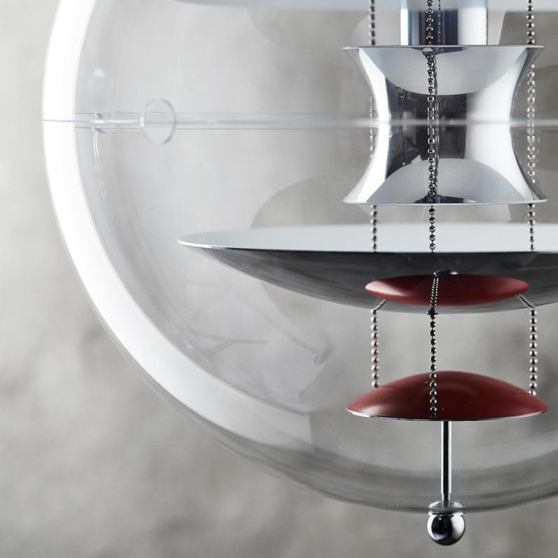 Vintage Sphere Fixture Acrylic Metal Pendant Light