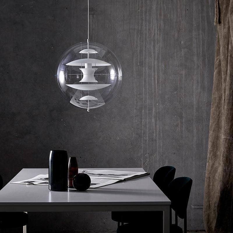 Vintage Sphere Fixture Acrylic Metal Pendant Light