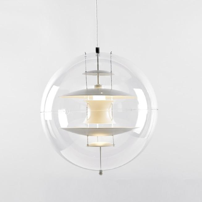 Vintage Sphere Fixture Acrylic Metal Pendant Light
