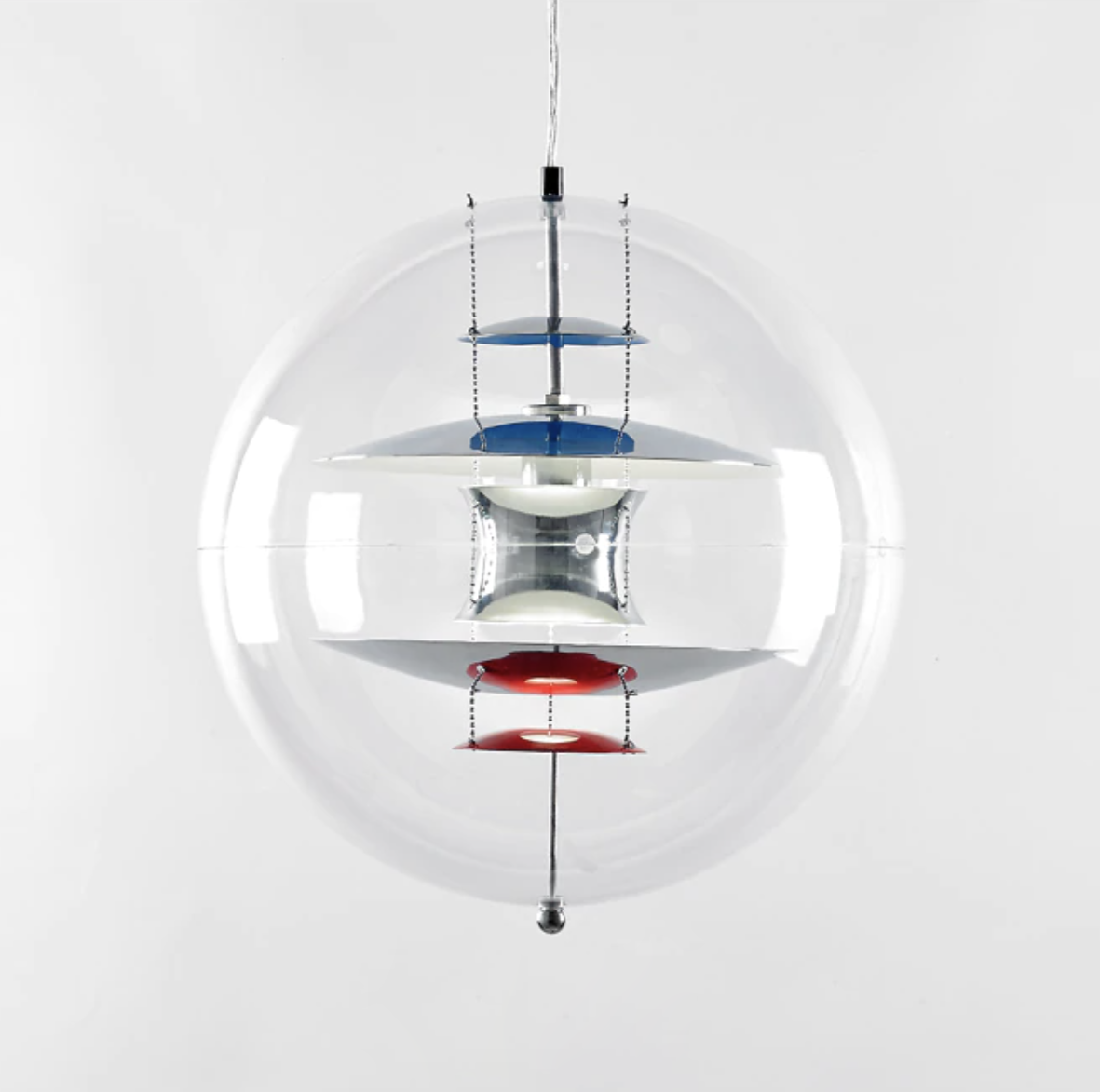 Vintage Sphere Fixture Acrylic Metal Pendant Light