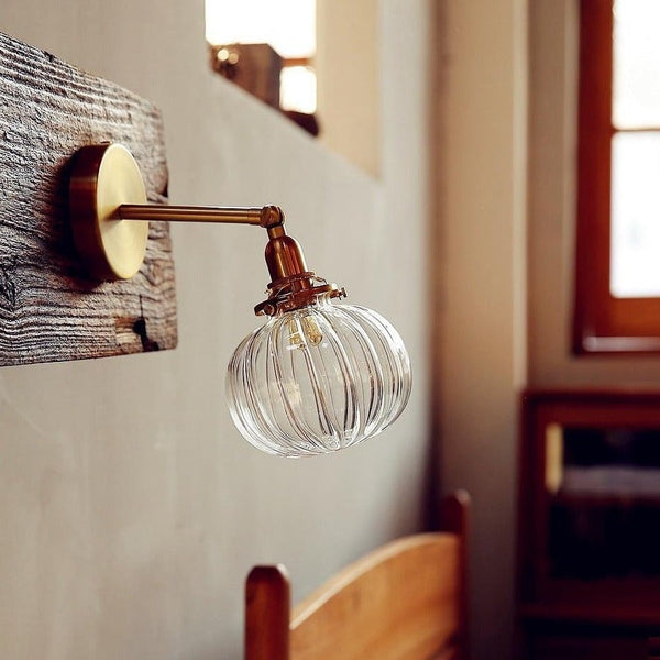 Textured Glass Globe Wall Lamp