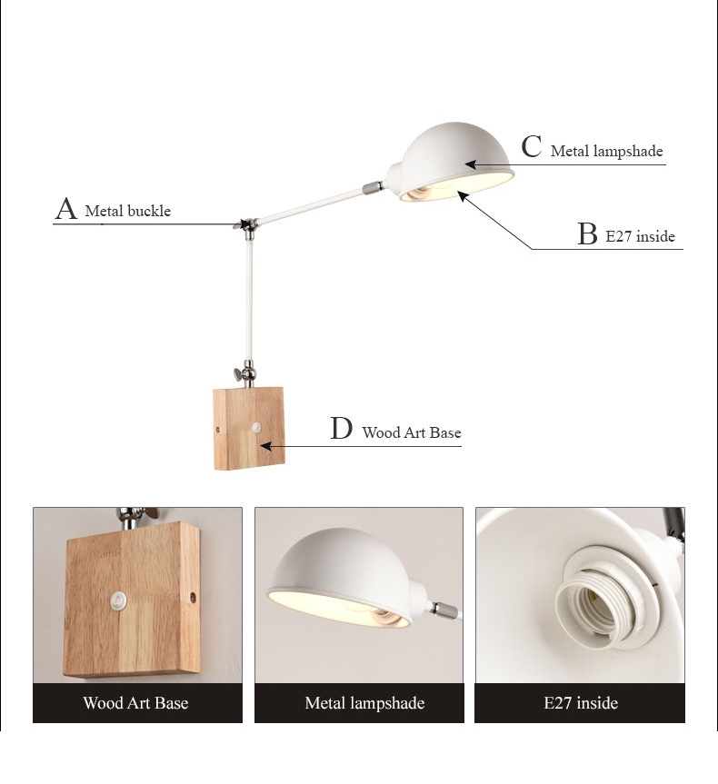 Nordic Wood Bedhead Wall Light