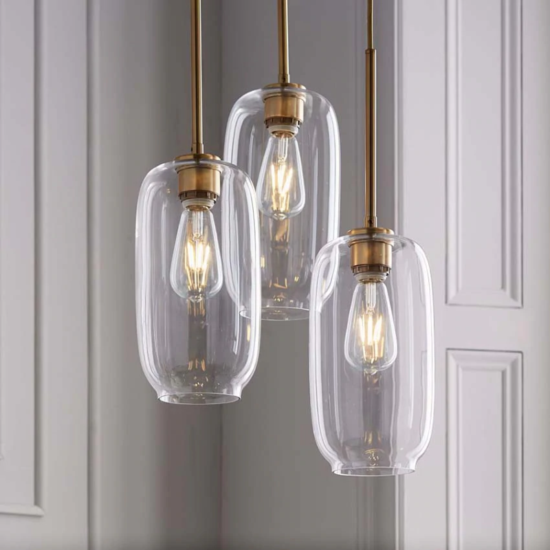 Clear Cognac Glass Nordic Pendant Lamp