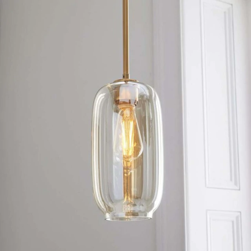 Clear Cognac Glass Nordic Pendant Lamp