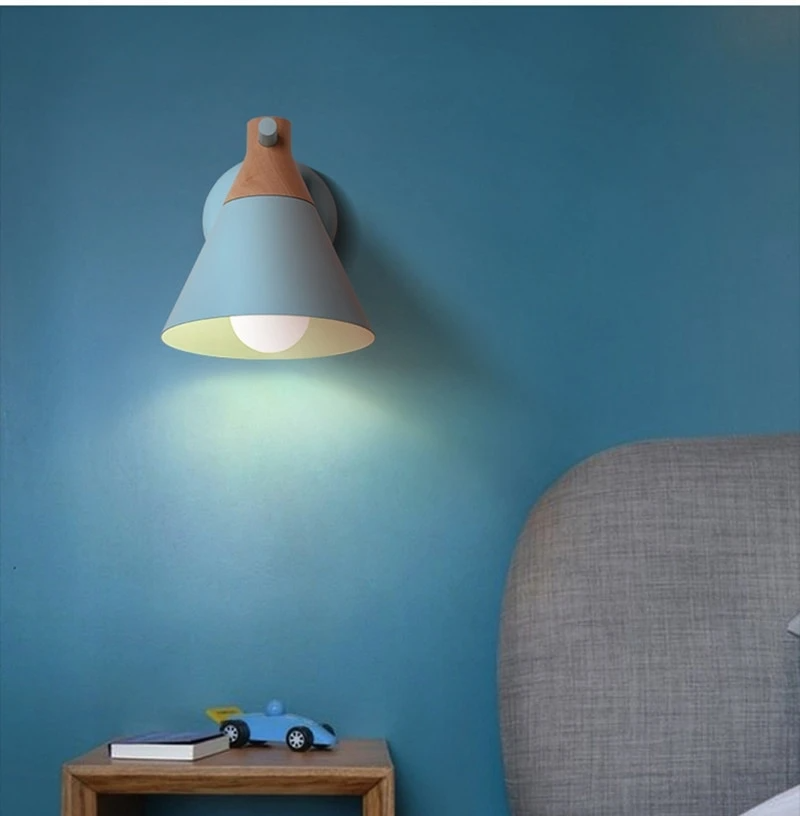 Colorful Cone Wood Wall Light