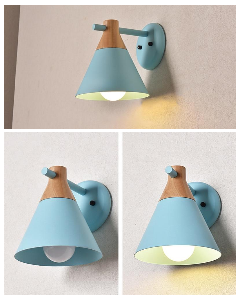 Colorful Cone Wood Wall Light