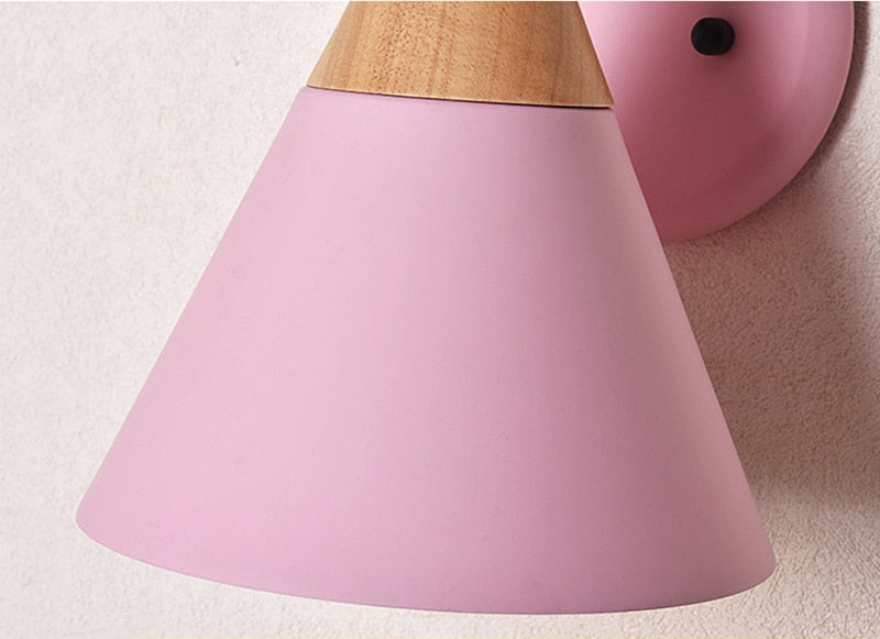 Colorful Cone Wood Wall Light