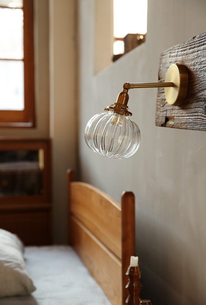Textured Glass Globe Wall Lamp