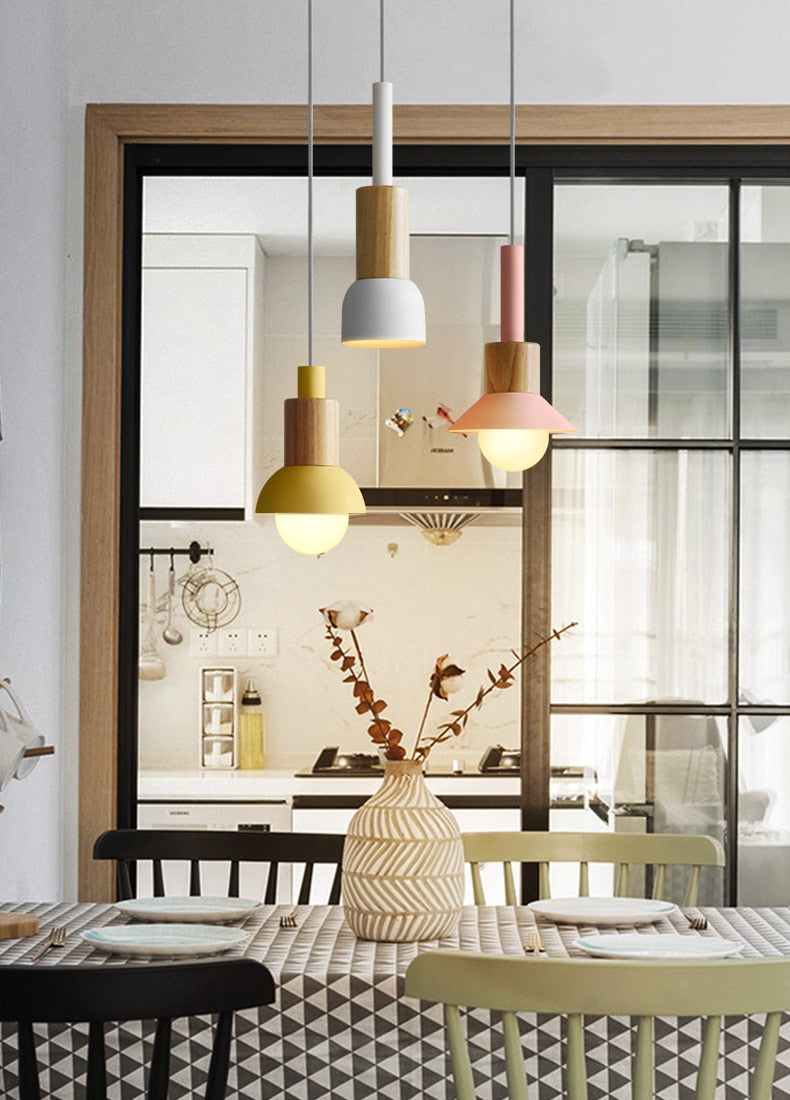 Timber Macaron Hanging Pendant Lights