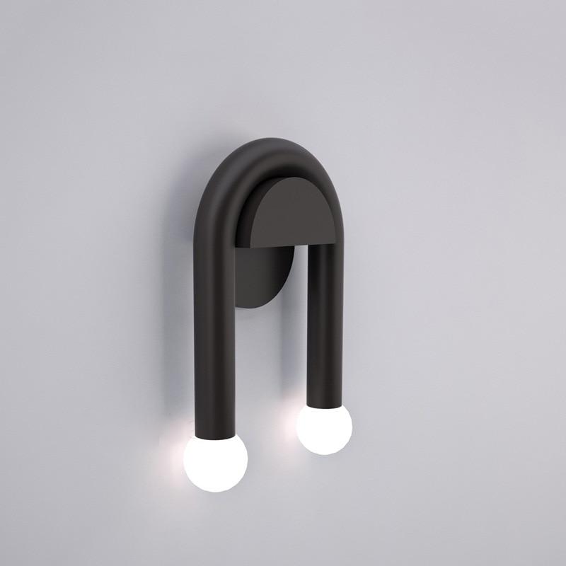 Twin Bulb Curved Metal Wall Light