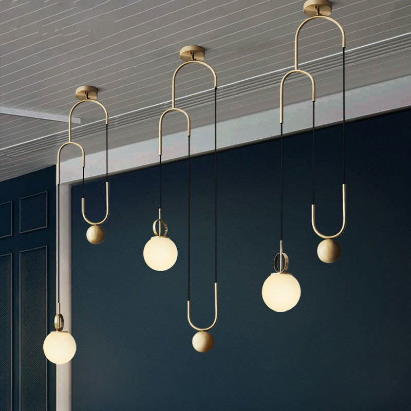 Balanced Golden Ball Pendant Light