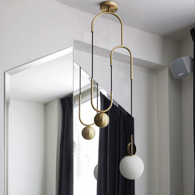 Balanced Golden Ball Pendant Light