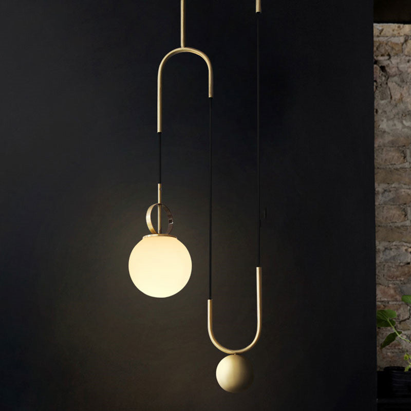 Balanced Golden Ball Pendant Light