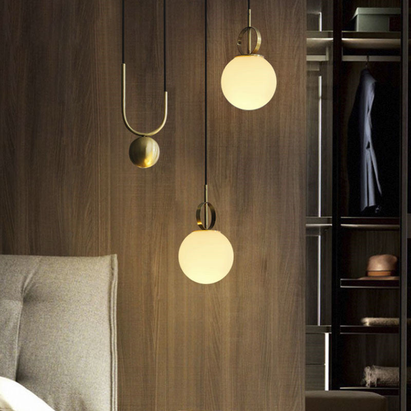 Balanced Golden Ball Pendant Light