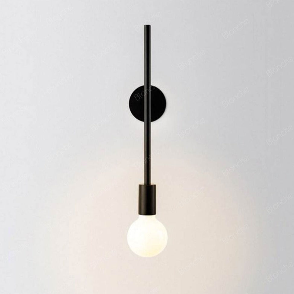 Metal Rod Glass Bulb Wall Light