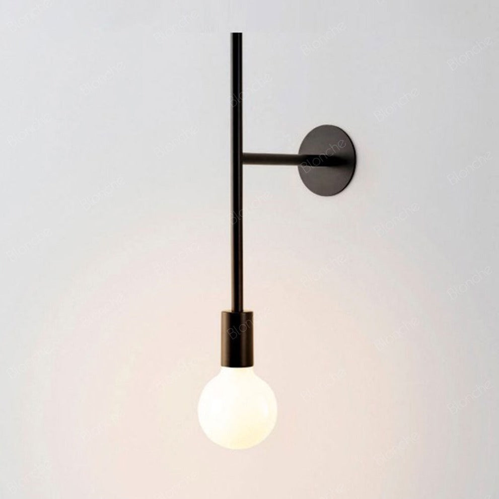 Metal Rod Glass Bulb Wall Light