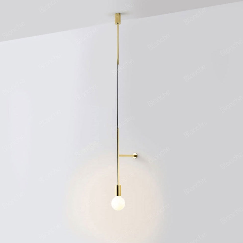 Metal Rod Glass Bulb Wall Light