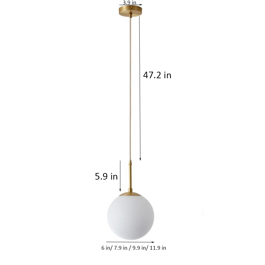 Glowing Sphere Long Stick Pendant Lamp