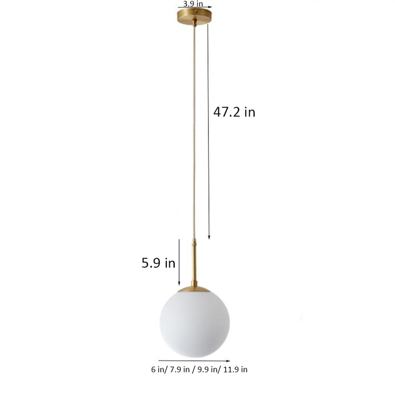 Glowing Sphere Long Stick Pendant Lamp