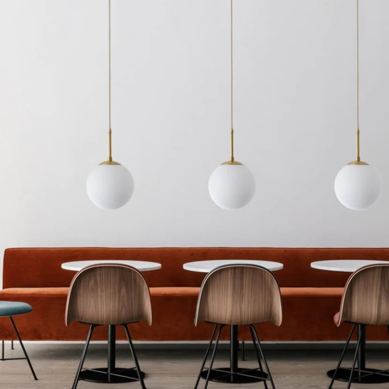 Glowing Sphere Long Stick Pendant Lamp