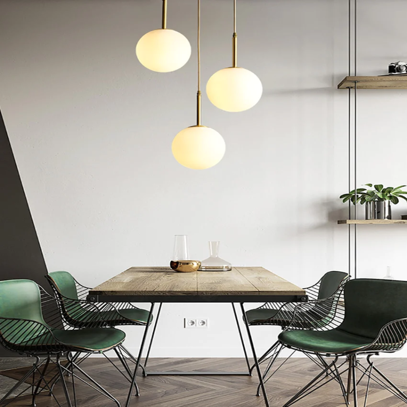 Glowing Sphere Long Stick Pendant Lamp