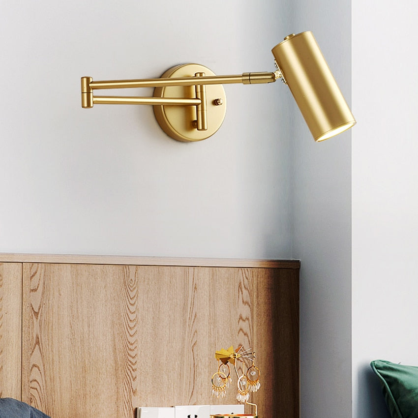 Gilded Foldable LED Wall Light Fixture