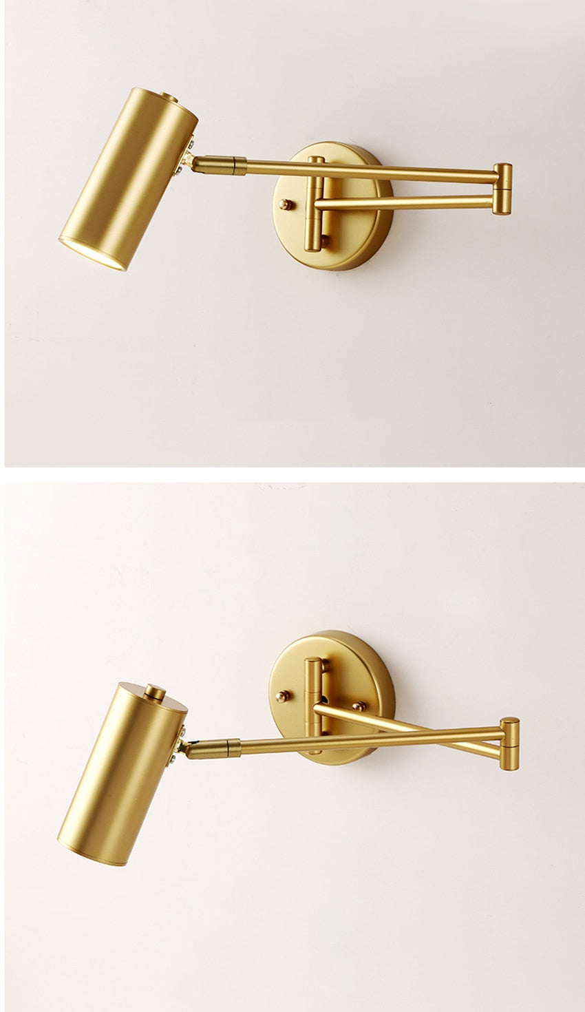 Gilded Foldable LED Wall Light Fixture