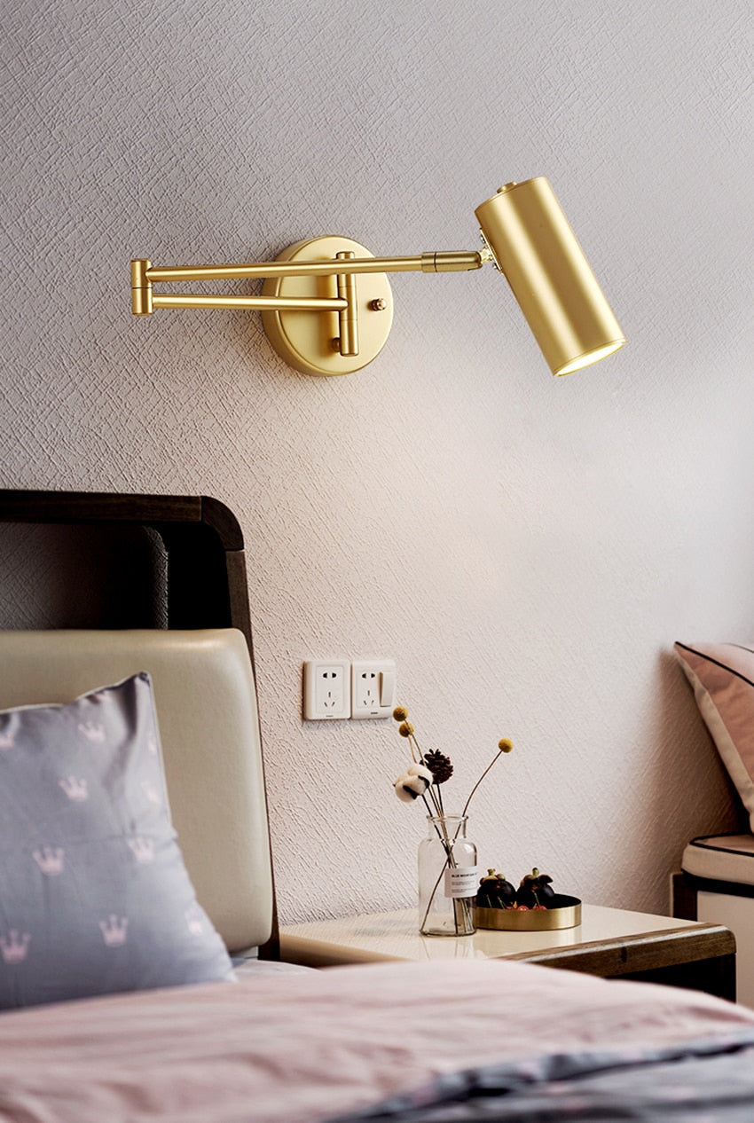 Gilded Foldable LED Wall Light Fixture