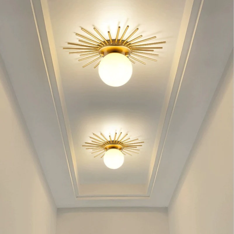 Gold Sunflower Ceiling Lamp