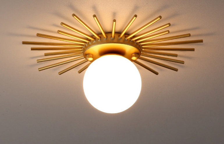 Gold Sunflower Ceiling Lamp