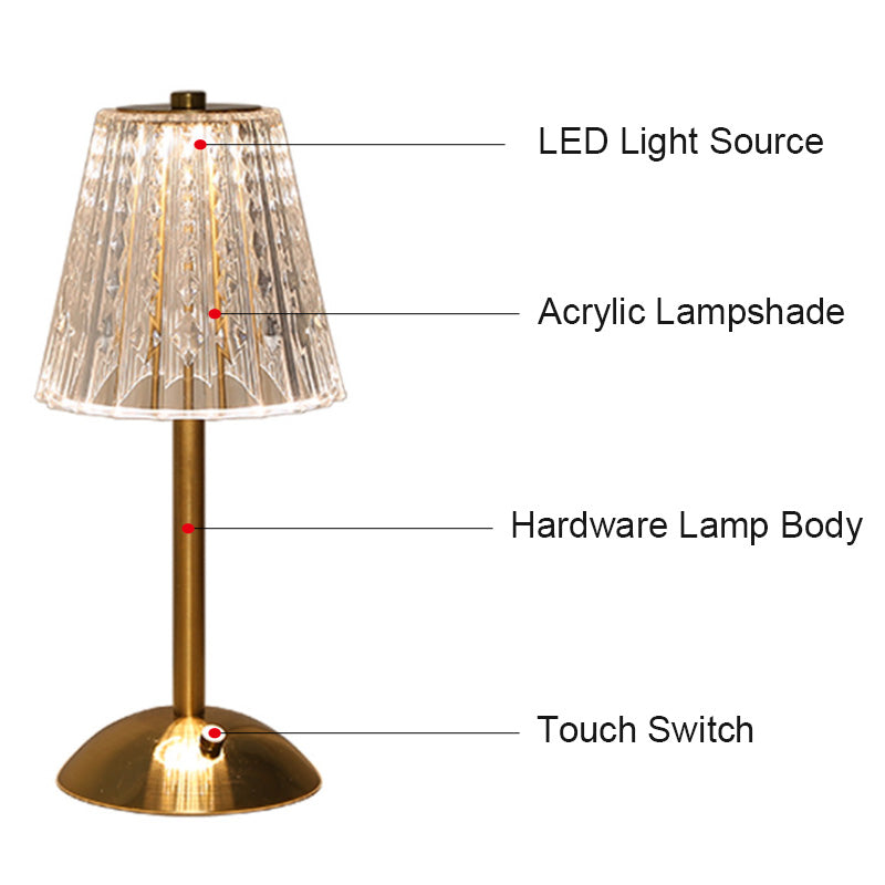 Sophistication Bar Touch Glass Table Lamp