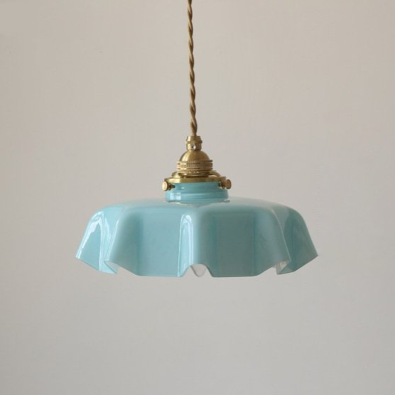 French Glass Floral Pendant Light